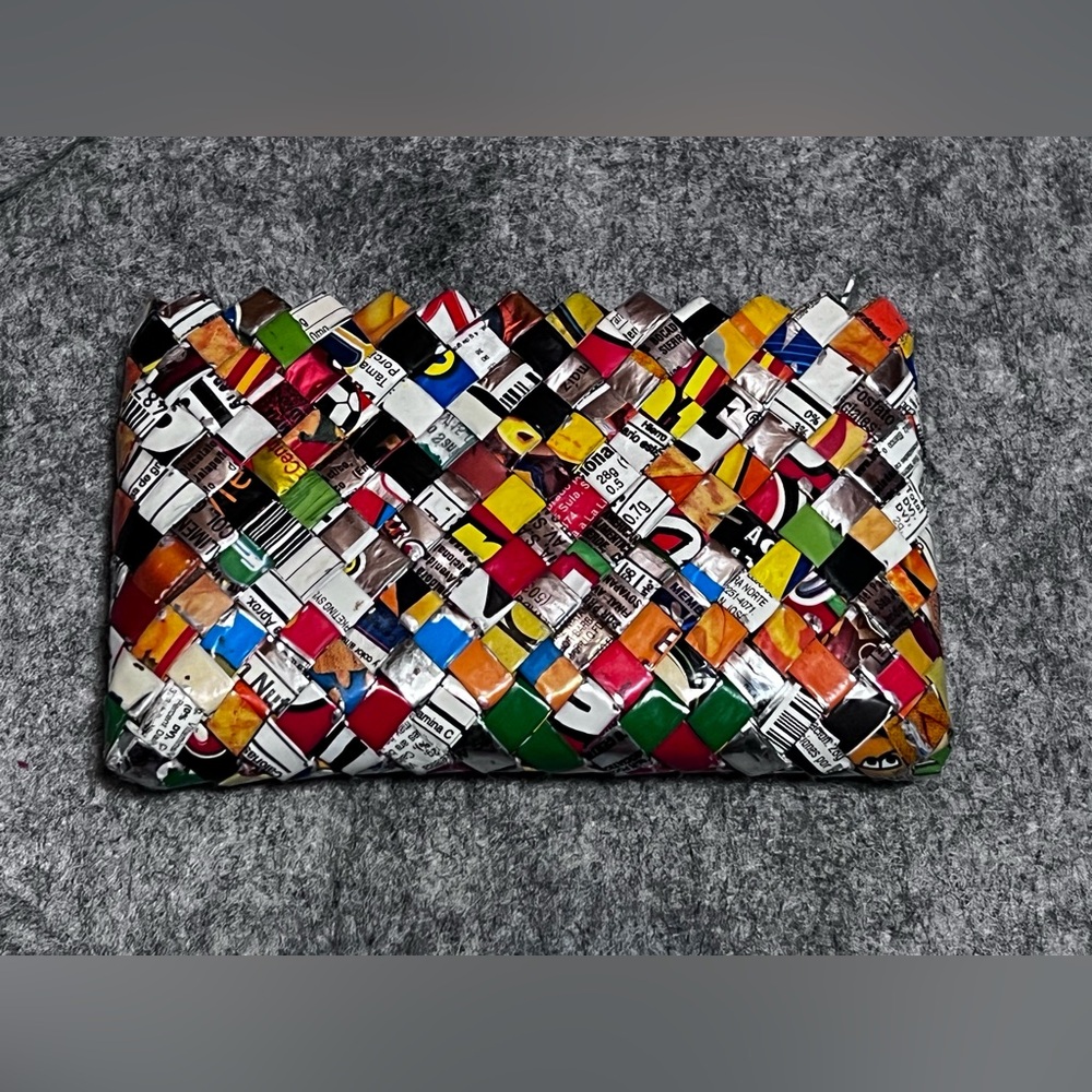 Recycled Candy Wrapper Change / Card Purse Multicolor